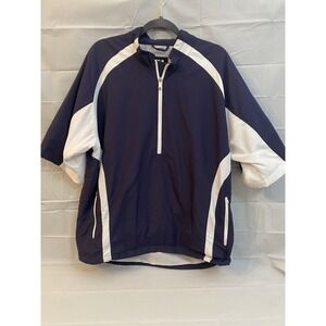 Footjoy FJ Windbreaker Jacket Men L 1/2 Zip‎ Pullover Lightweight Golf LOGO